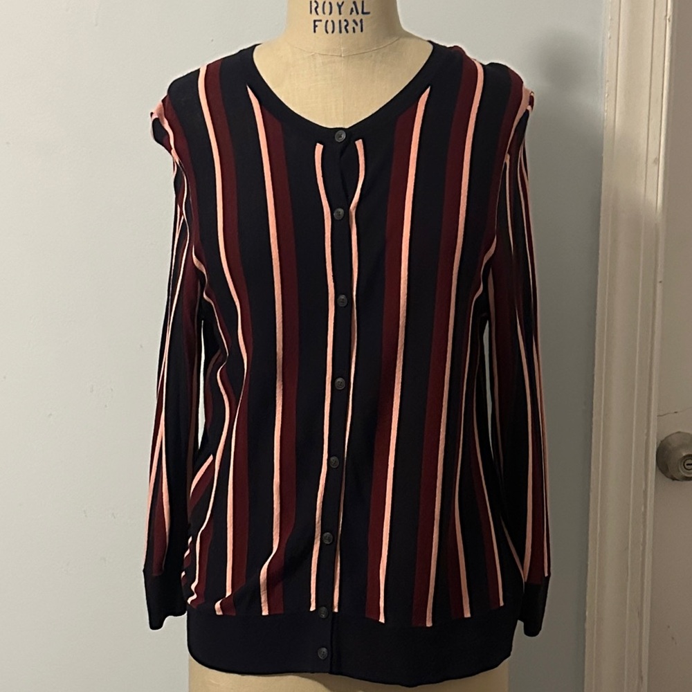Ann Taylor Striped Cardigan - Picture 1 of 6